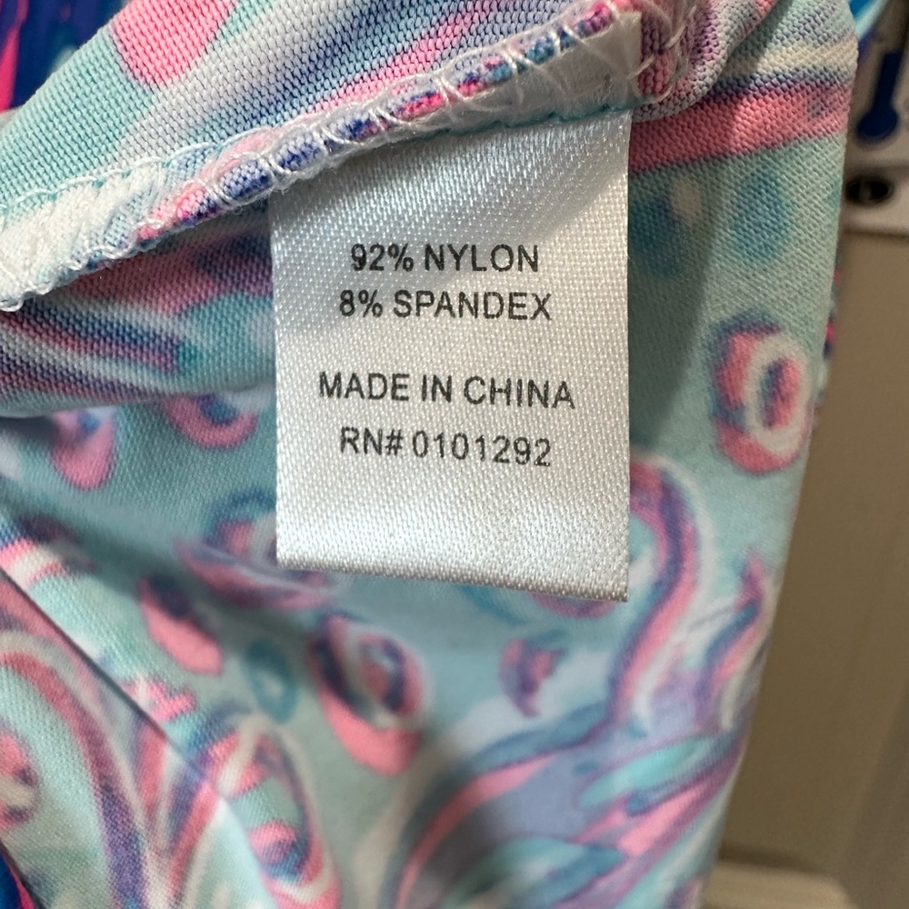 NWT Lulu B pink/blue UPF 50 Sleeveless Dress Pineapple size large - Picture 5 of 6